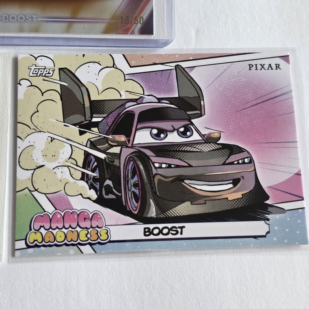 2026 Topps Disney Neon - Boost (Cars) Gold Refractor /50 #98 & Magna Madness - Picture 10 of 11